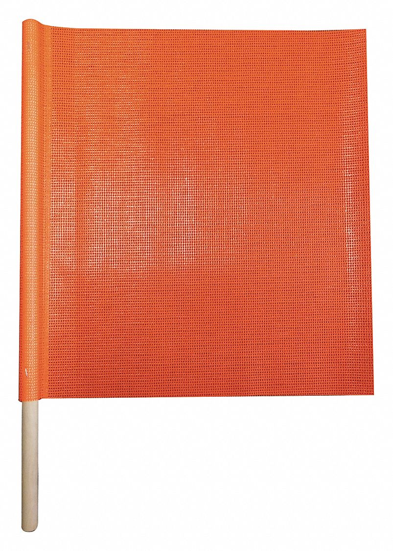 Handheld Warning Flag Fluorescent Orange
