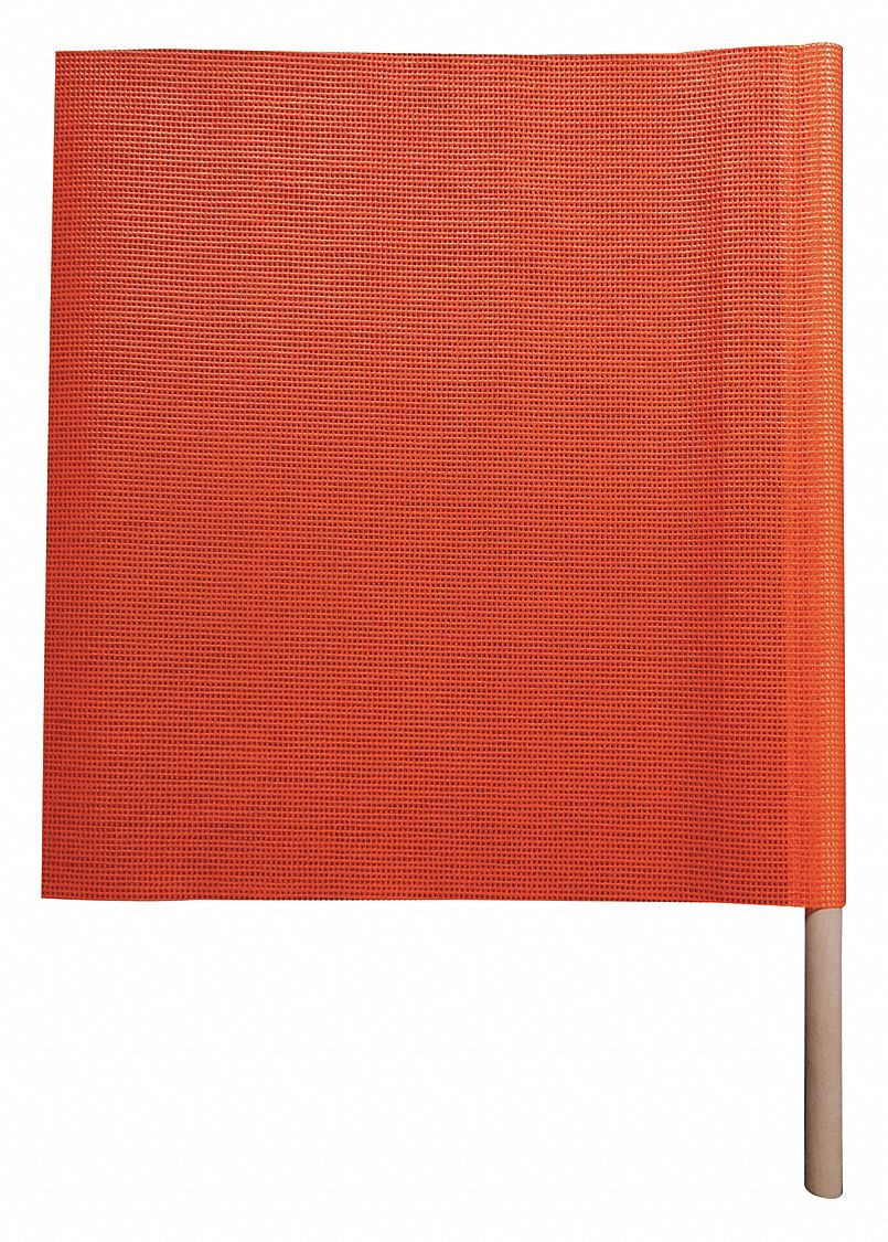Handheld Warning Flag Fluorescent Orange