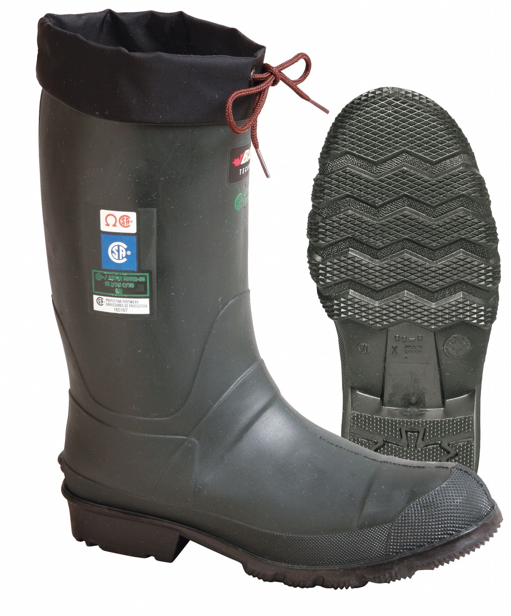E7852 Rubber Boot Men s 11 Mid-Calf Green PR