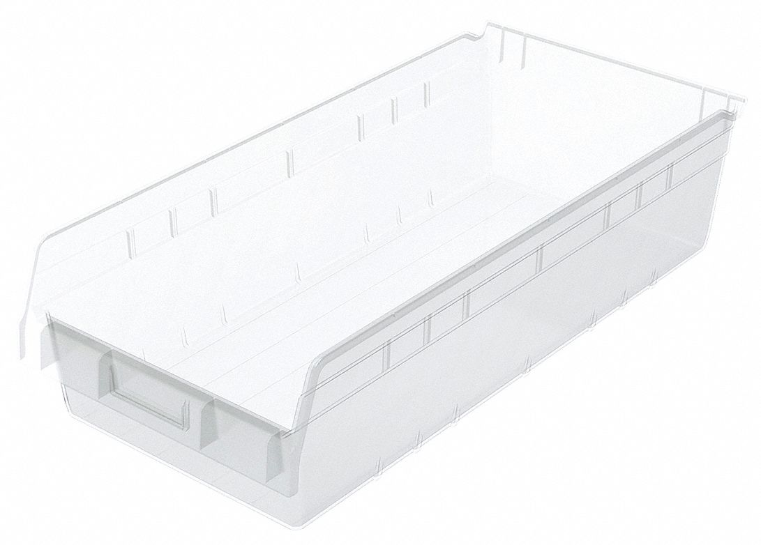 Shelf Bin Clear Plastic 6 in