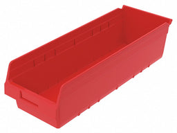 H2373 Shelf Bin Red Plastic 6 in