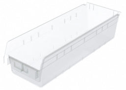 Shelf Bin Clear Plastic 6 in