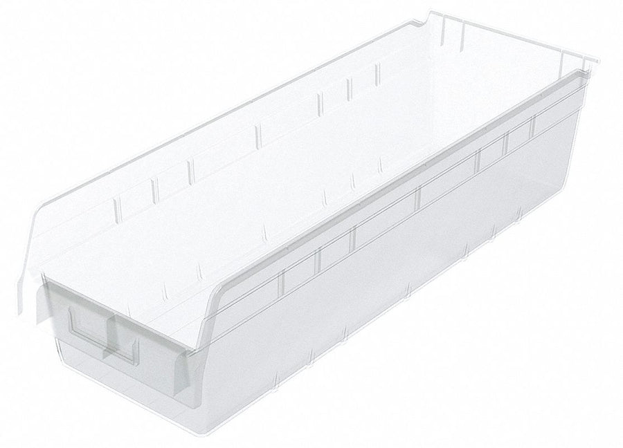 Shelf Bin Clear Plastic 6 in