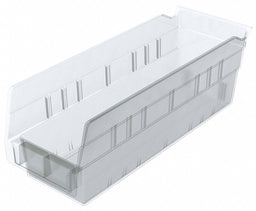 Shelf Bin Clear Indstr Grd Poly 4 in
