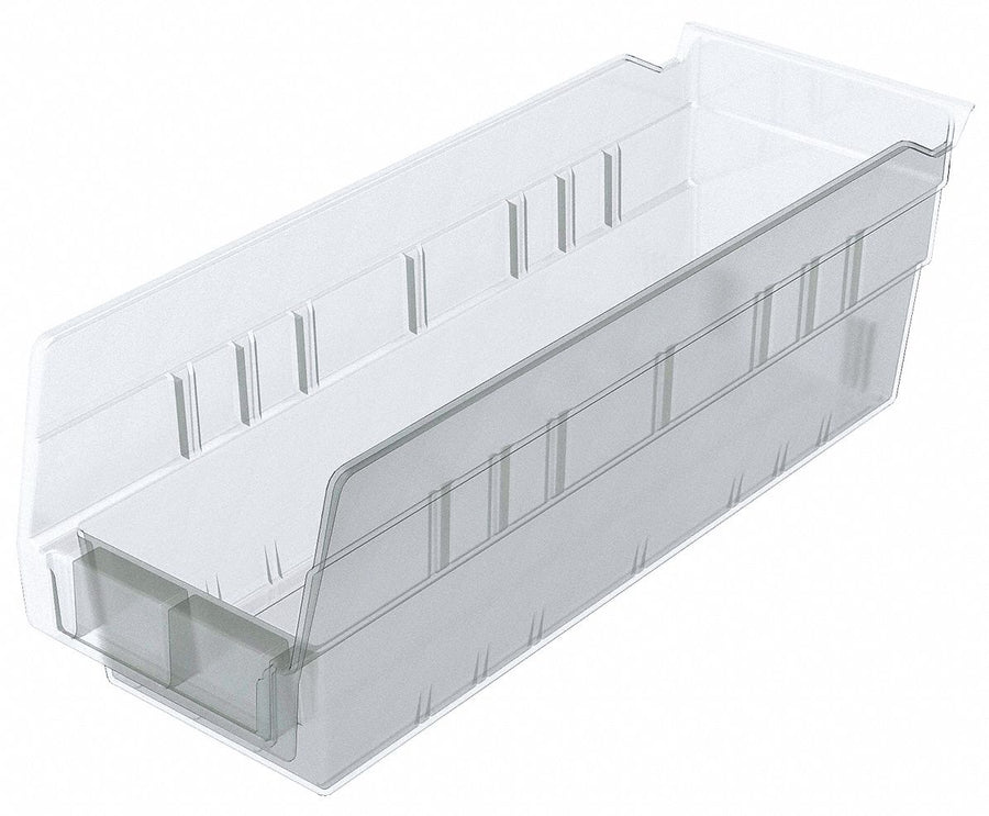 Shelf Bin Clear Indstr Grd Poly 4 in