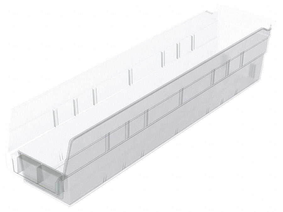 Shelf Bin Clear Indstr Grd Poly 4 in