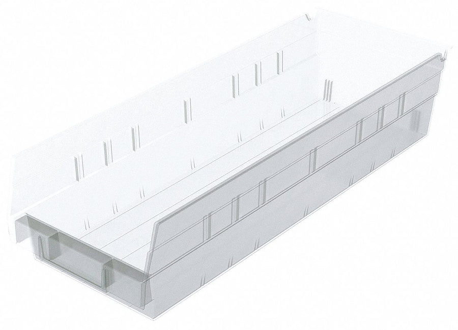 Shelf Bin Clear Indstr Grd Poly 4 in