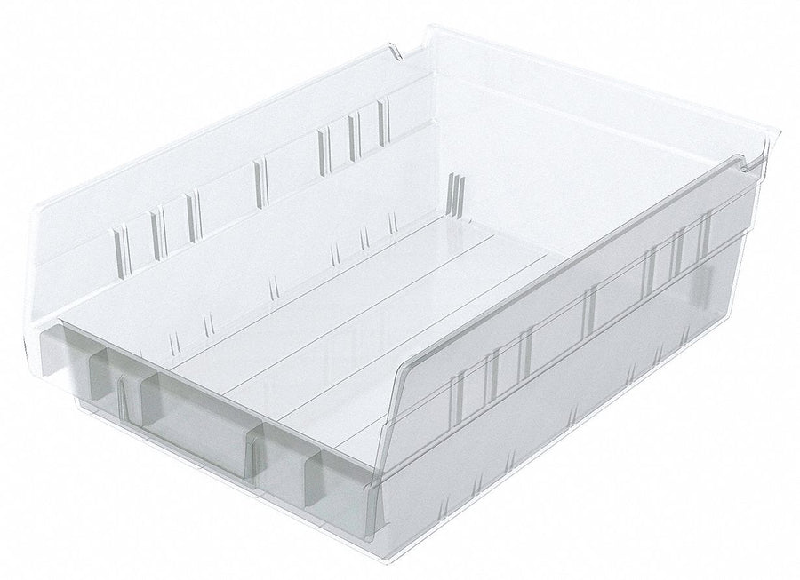 Shelf Bin Clear Indstr Grd Poly 4 in