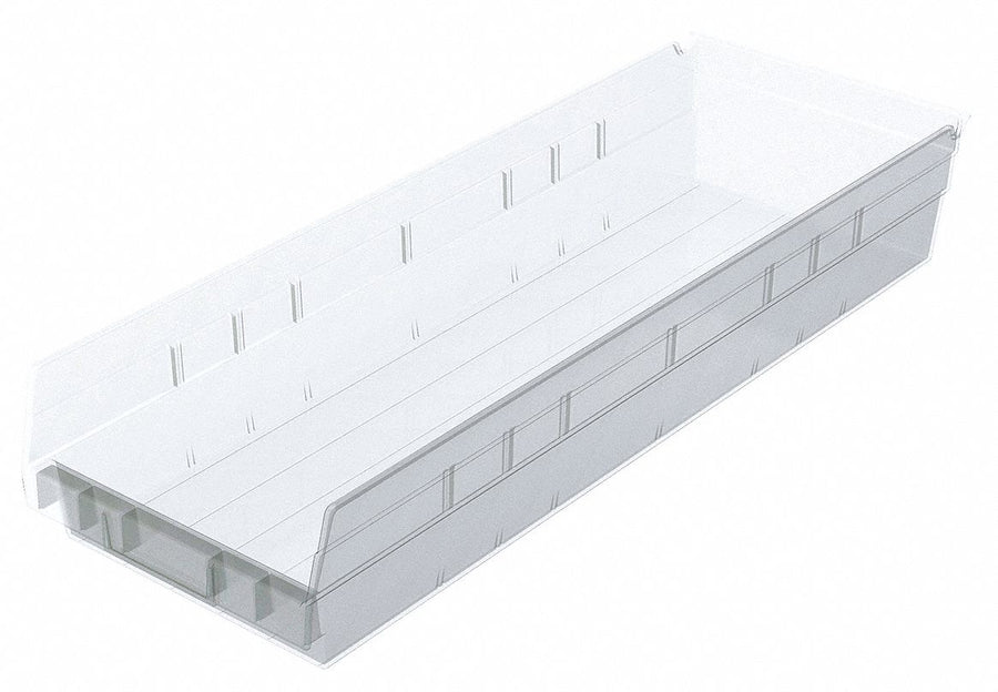 Shelf Bin Clear Indstr Grd Poly 4 in