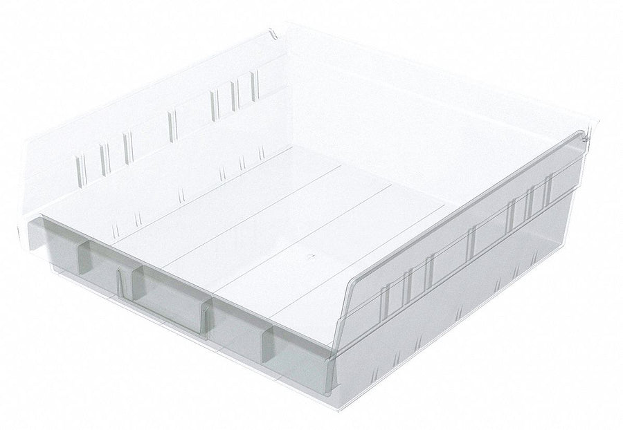 Shelf Bin Clear Indstr Grd Poly 4 in