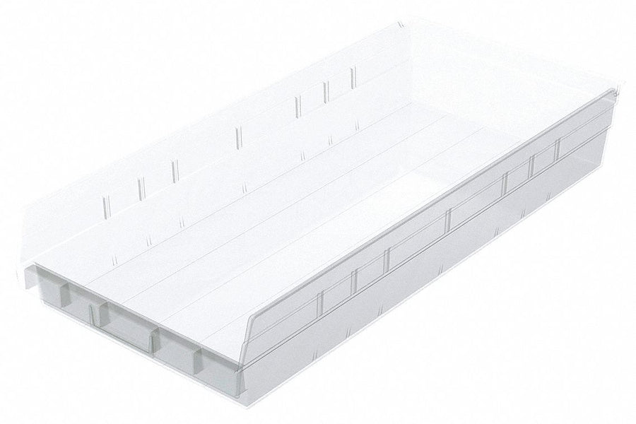Shelf Bin Clear Indstr Grd Poly 4 in