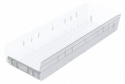 Shelf Bin Clear Indstr Grd Poly 4 in