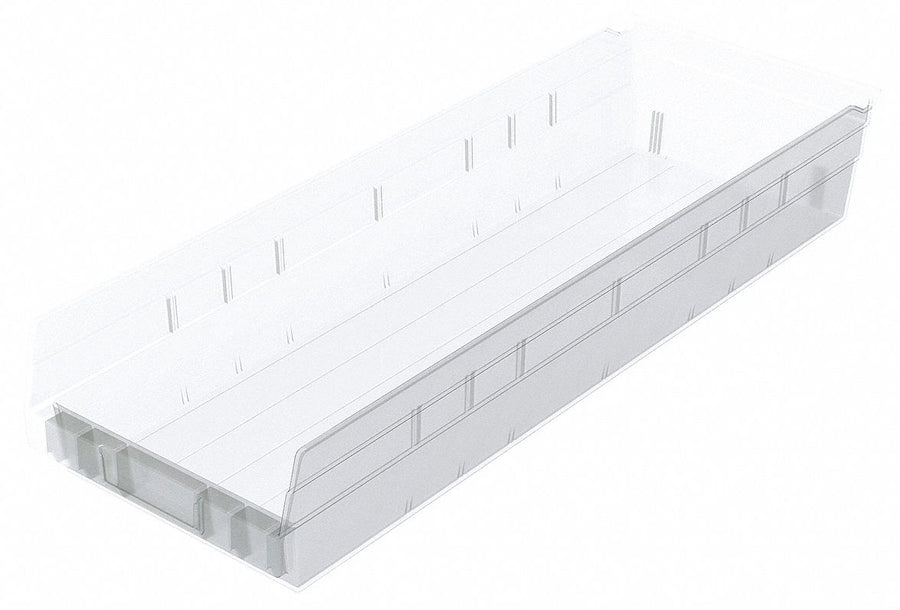 Shelf Bin Clear Indstr Grd Poly 4 in
