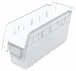 Shelf Bin Clear Plastic 6 in