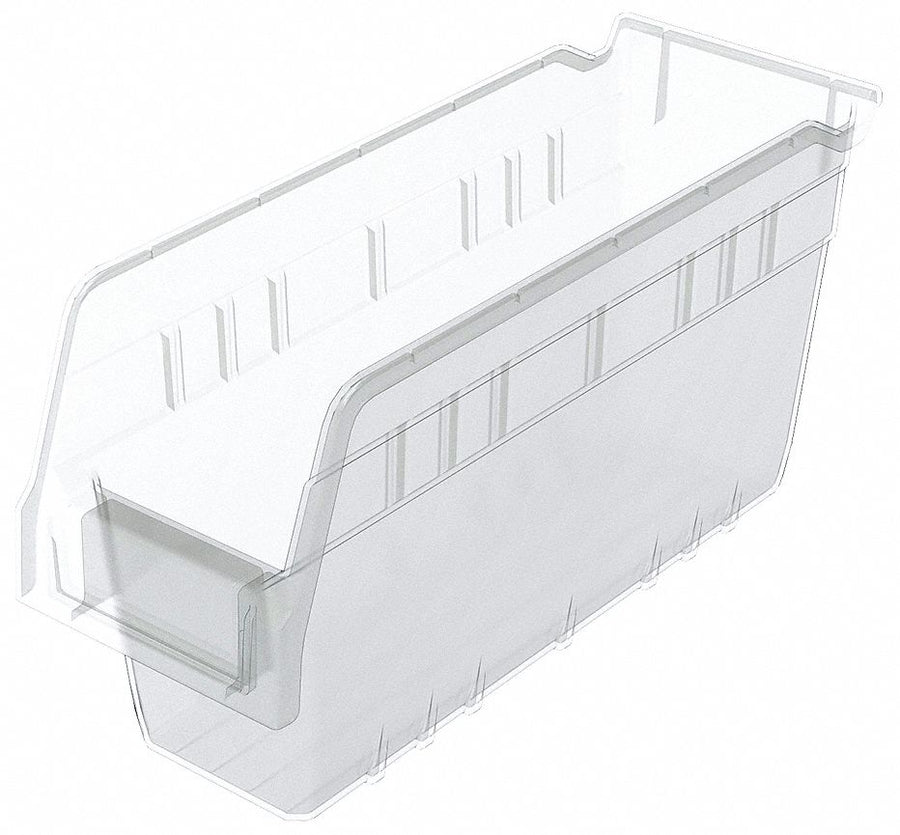 Shelf Bin Clear Plastic 6 in