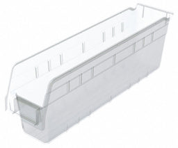 Shelf Bin Clear Plastic 6 in