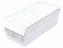 Shelf Bin Clear Plastic 6 in