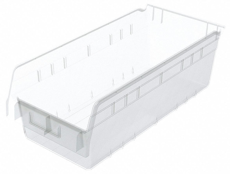 Shelf Bin Clear Plastic 6 in