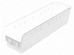 Shelf Bin Clear Plastic 6 in