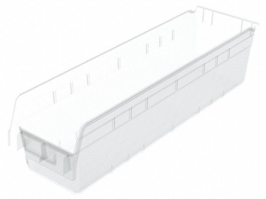 Shelf Bin Clear Plastic 6 in