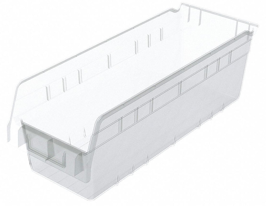 Shelf Bin Clear Plastic 6 in