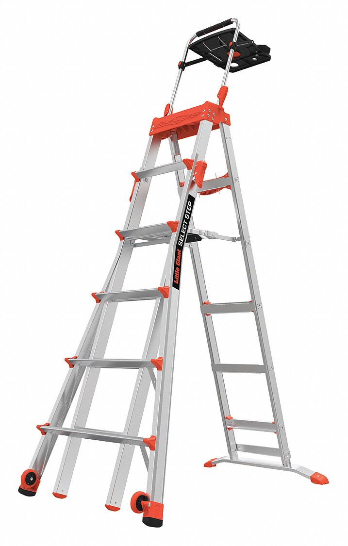 Adj. Stepladder Alum 6 to 10 ft 300 lb