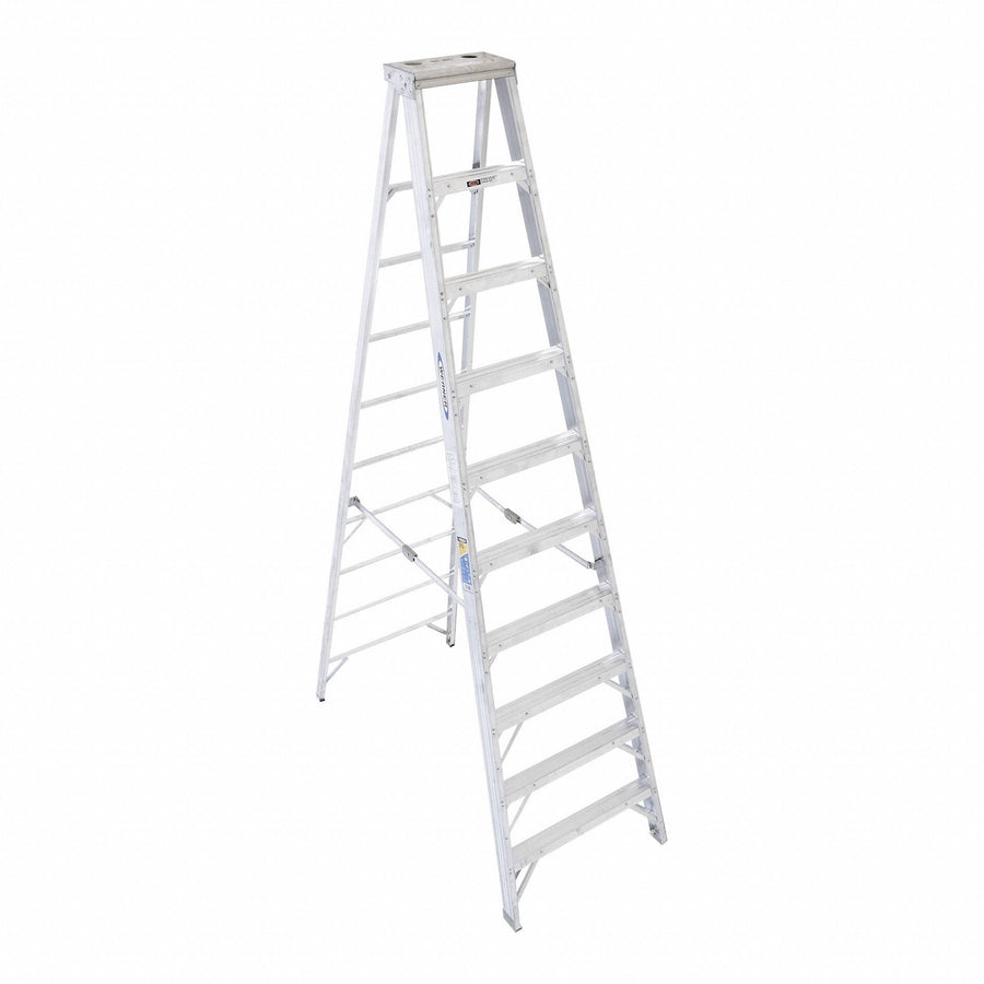 Stepladder Aluminum 10 ft H 375 lb Cap.