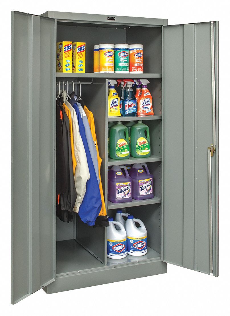 Combo Wardrobe Cabinet 72 H 36 W Gray