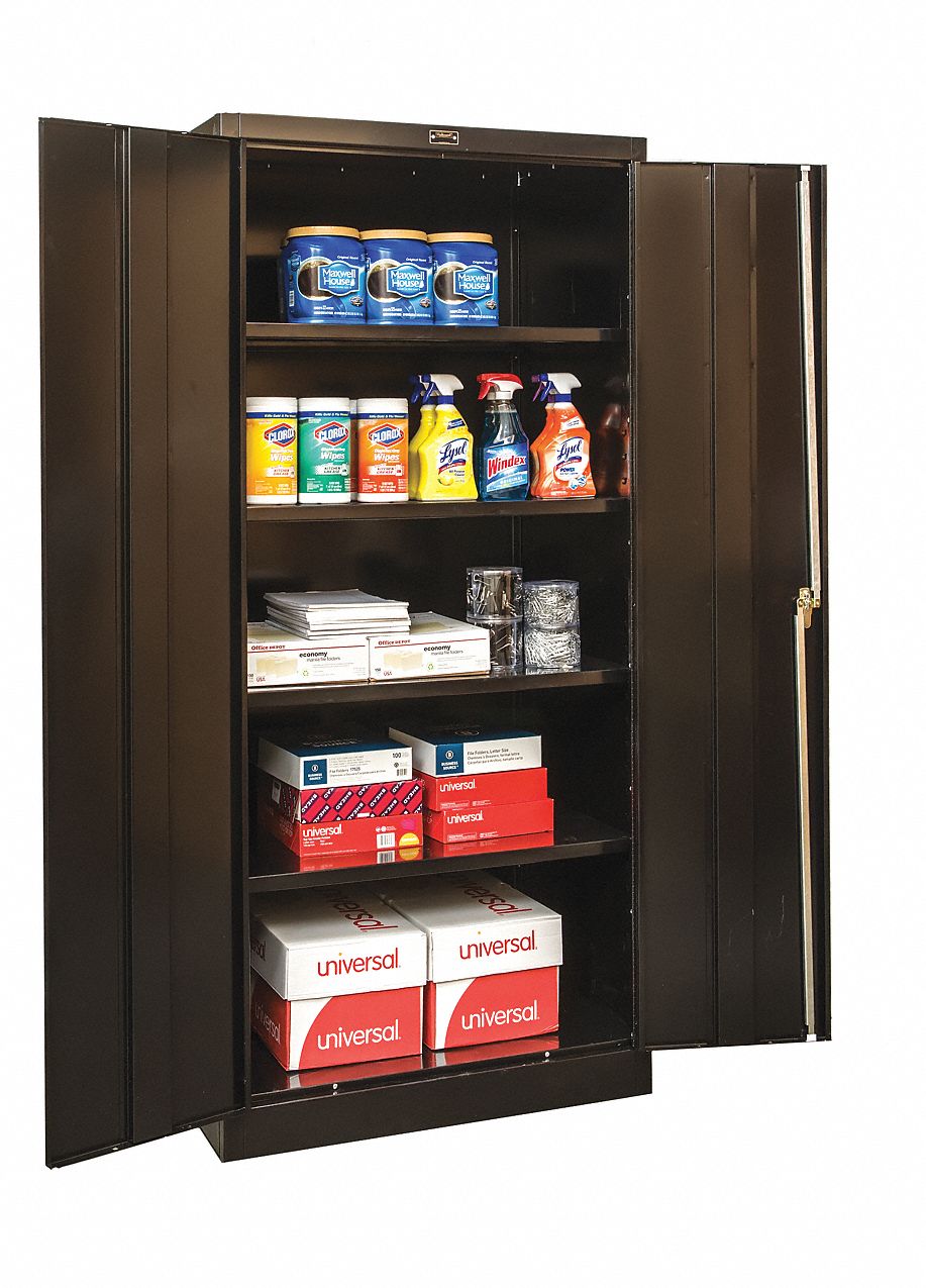 Storage Cabinet 78 x36 x18 Black 4Shlv