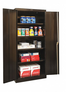 K3845 Storage Cabinet 78 x36 x24 Black 4Shlv