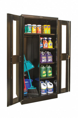 Storage Cabinet 72 x36 x24 Black 4Shlv