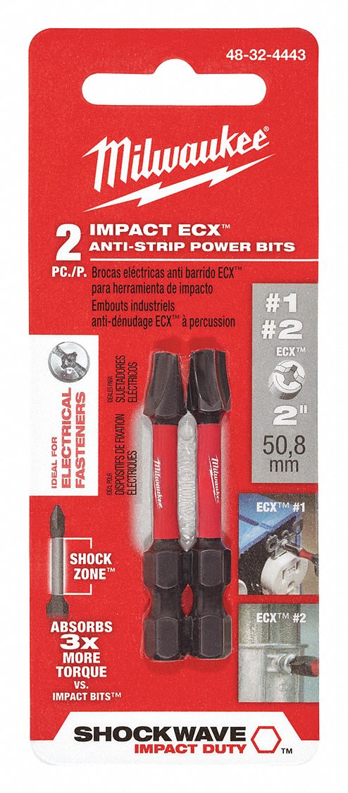 Impact Bit 1/4 Hex Shank Sz PK2