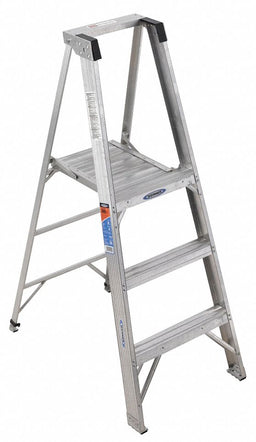 Platform Stepladder 3 ft Aluminum 300 lb
