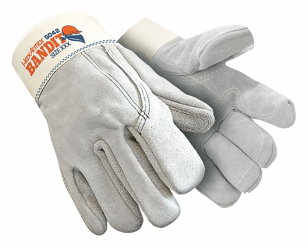 Leather Gloves Gray L PR