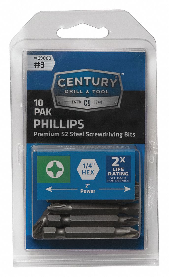 Phillips Power Screwdriver Bit 3 10Pk