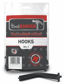 Polyprpyln Plastic Hook Hanger Black PK3