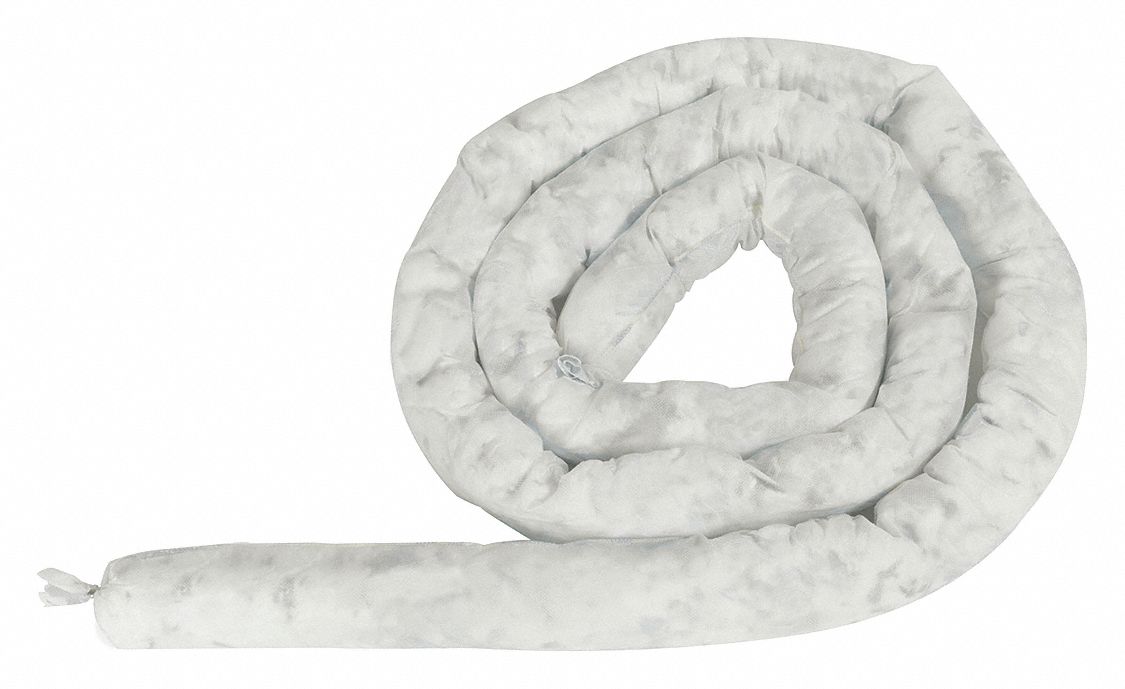 Absorbent Sock White 2 ft L PK20