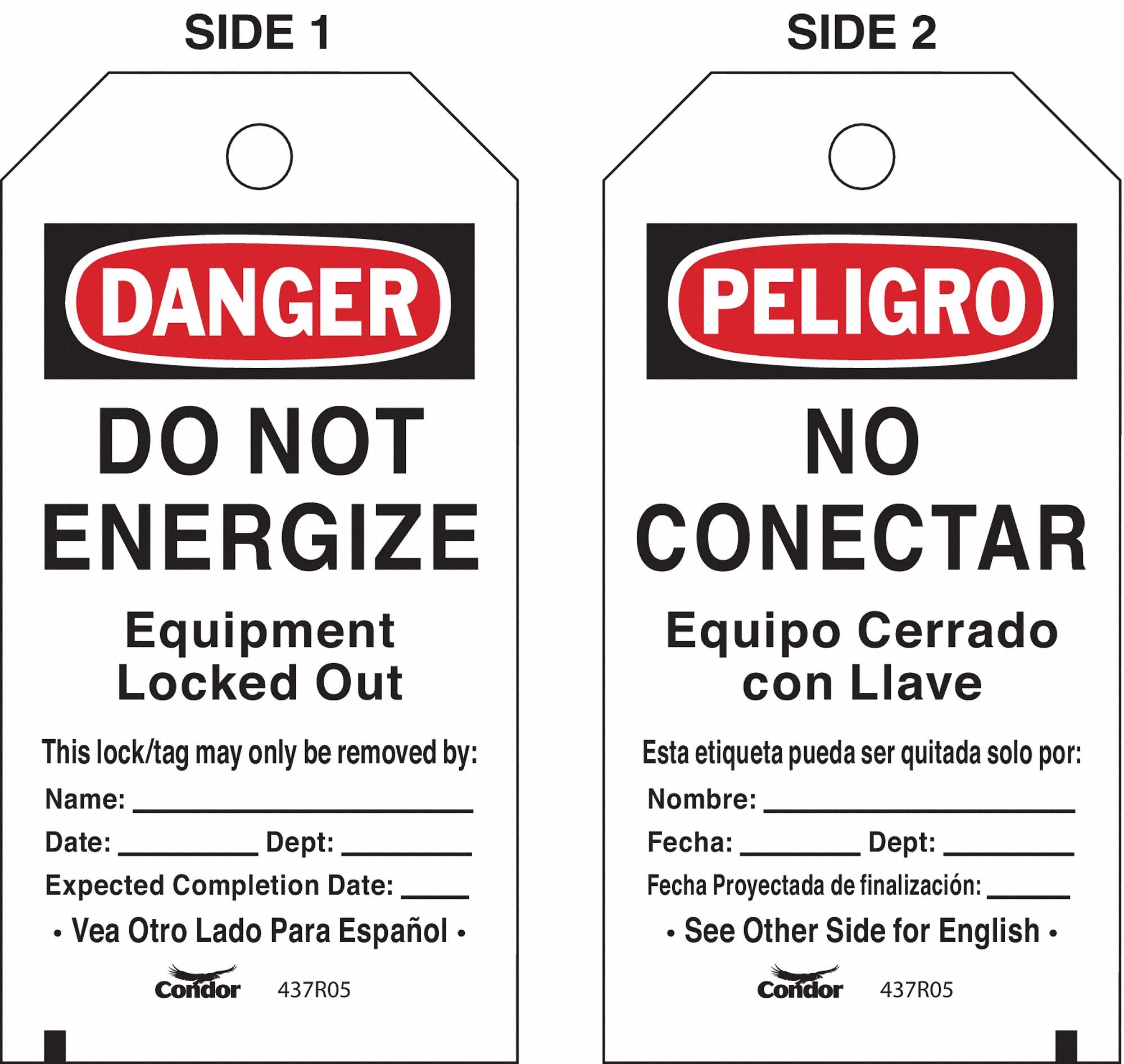 Lockout Tag Rectangle 5-3/4 H 3 W PK25