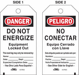 Lockout Tag Rectangle 5-3/4 H 3 W PK25