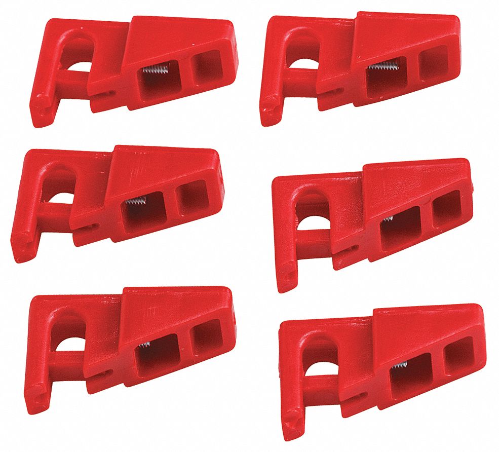Circuit Breaker Lockout Red 1-1/8 H PK6
