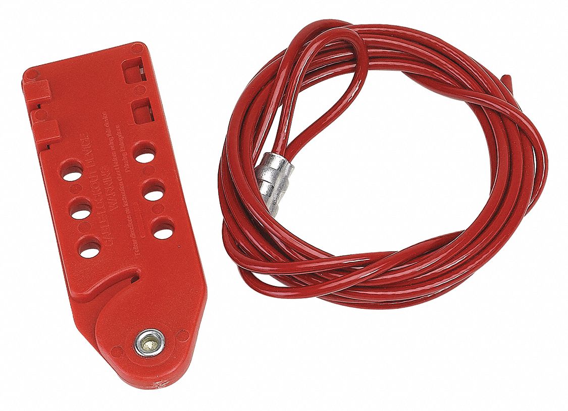 Cable Lockout Red Cable 10 ft L