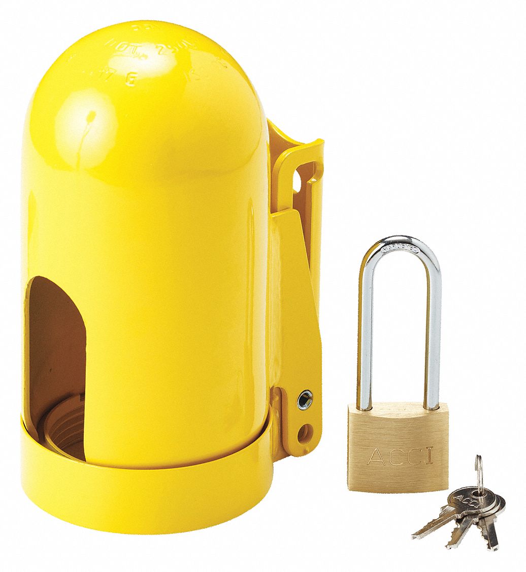 Locking Cylinder Cap Yellow Steel