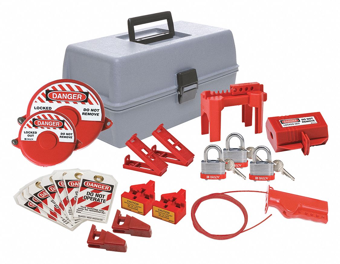 Portable Lockout Kit Gray 7-1/2 H