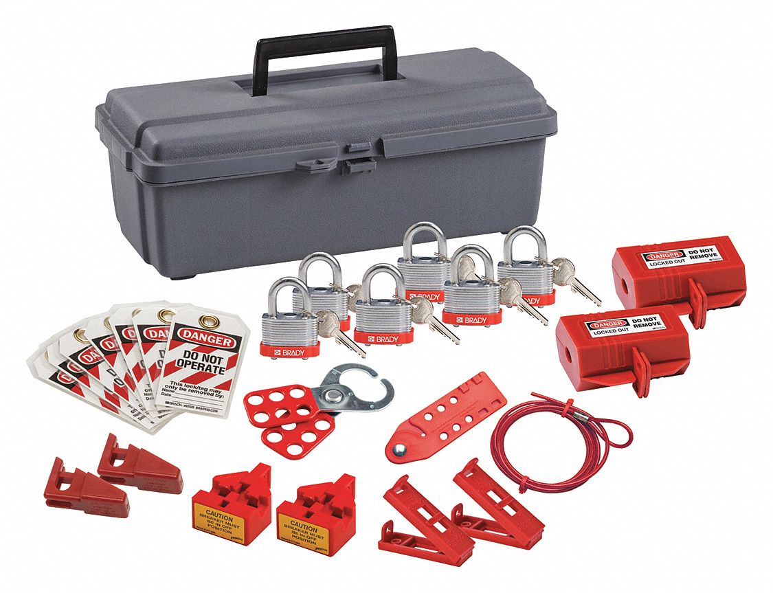 Portable Lockout Kit Gray 7-1/2 H
