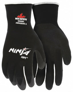 Gloves Pvc Coated Nylon Medium Black PK2