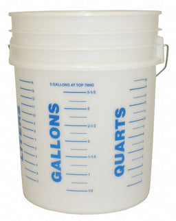 Mixing Bucket 5 gal Translucent Plastic