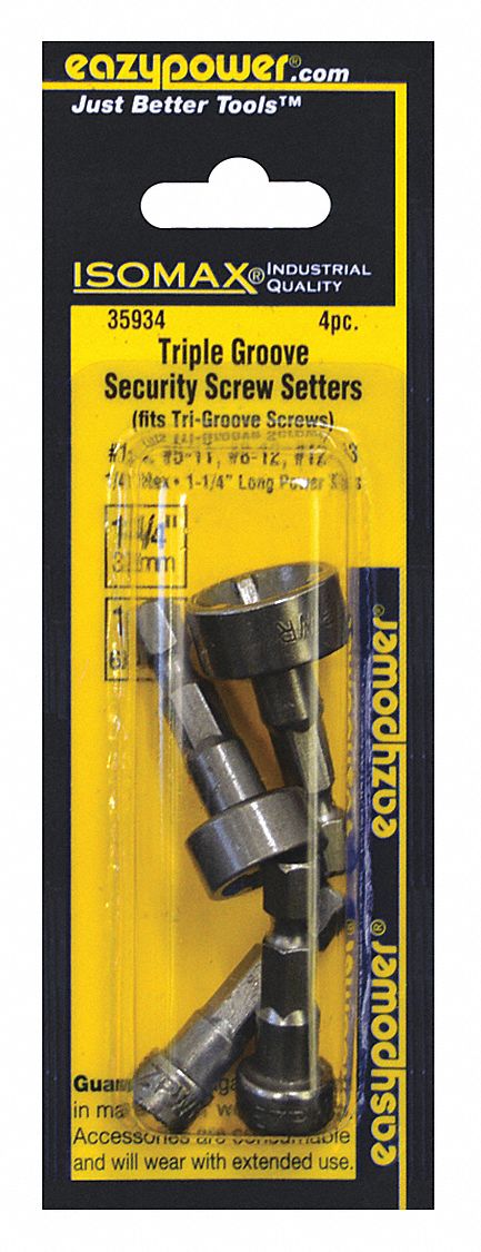 DriverBitSet 4pcs Steel Shank 1/4