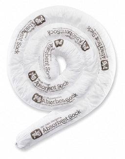 Absorbent Sock White 3 Dia PK6