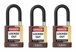 Keyed Padlock 3/4 W x1-1/2 H Shackle PK3