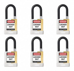Keyed Padlock 3/4 W x1-1/2 H Shackle PK6